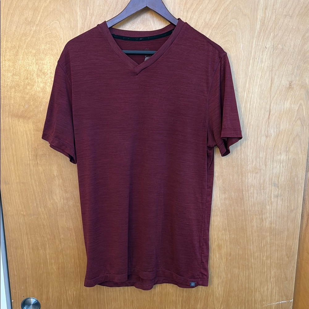 Men's Burgundy V-Neck T-Shirt